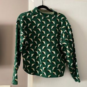Dark green mock neck Anthropologie sweater